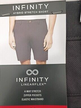 NFINITY Linearflex Men's Stretch Shorts Pockets Zip Size 34